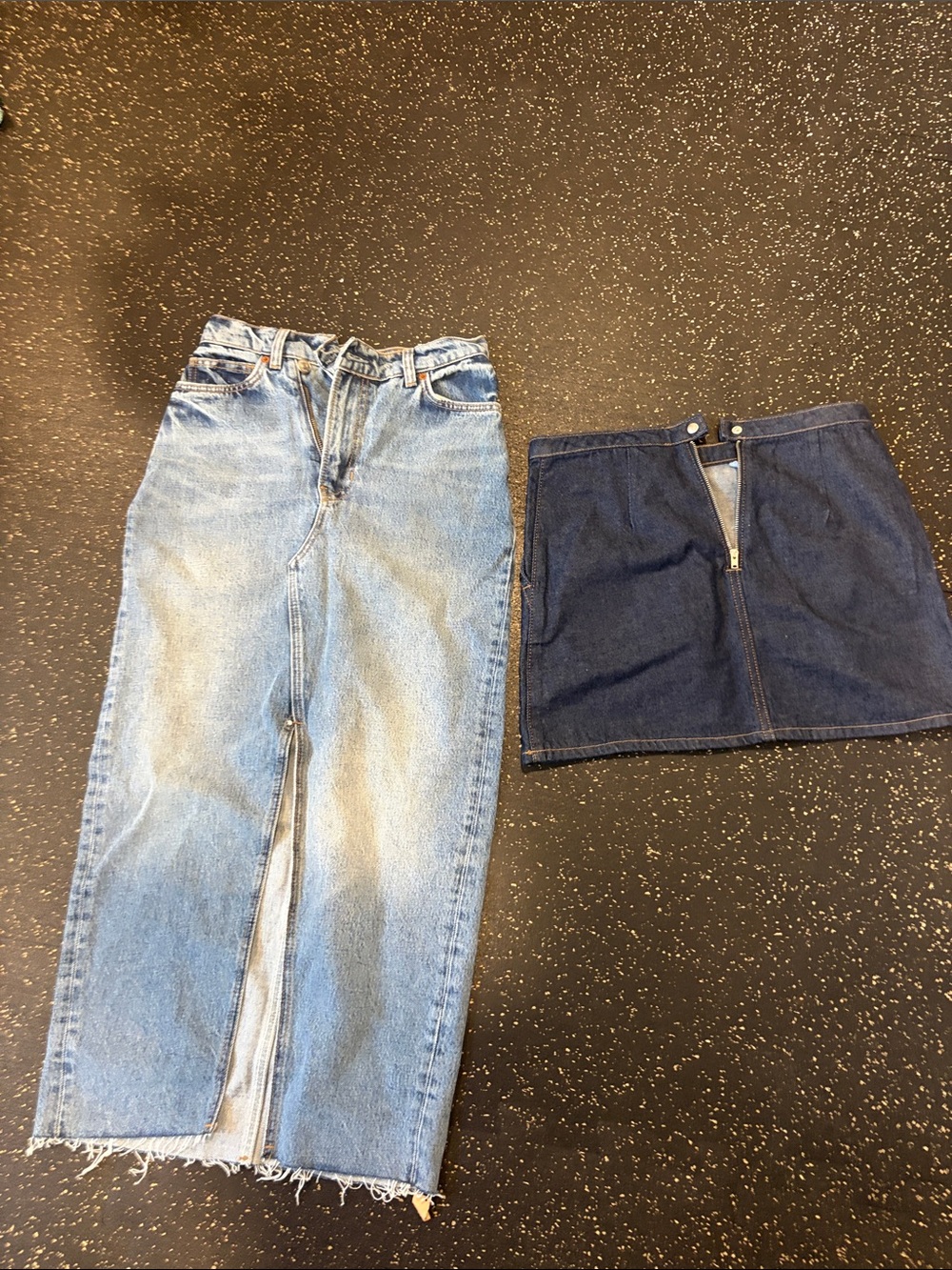 Women’s Light Blue Denim Maxi Skirt with Front Slit